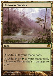 Llanowar-Ödland 9ED-322 Rare Near Mint Deutsch