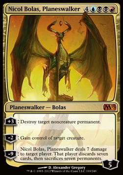 Nicol Bolas, Planeswalker M13-199 Mythic Light Played Englisch