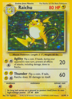 Raichu BS-14 Holo Rare LP Deutsch