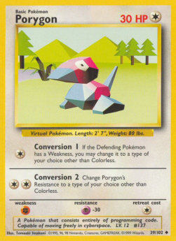 Porygon BS-39 Uncommon Light Played Deutsch