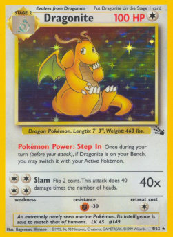 Dragonite FO-4 Holo Rare Good Englisch