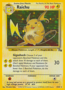 Raichu FO-14 Holo Rare Good Englisch