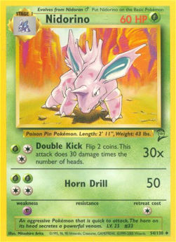 Nidorino B2-54 Uncommon Light Played Englisch