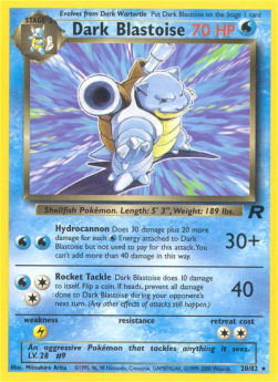 Dark Blastoise TR-20 Rare Excellent Englisch