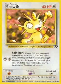 Meowth TR-62 Common Excellent Englisch