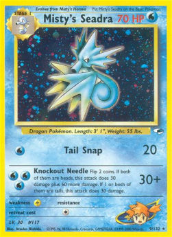 Misty's Seadra GH-9 Holo Rare Light Played Englisch