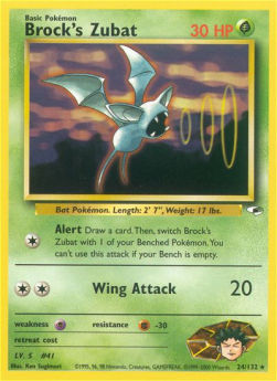 Brock's Zubat GH-24 Rare Near Mint Englisch