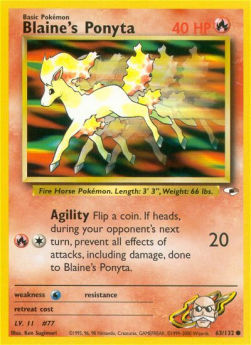 Blaine's Ponyta GH-63 Common Near Mint Englisch