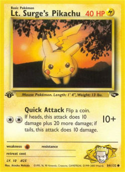 Lt. Surge's Pikachu GC-84 Common Excellent Englisch