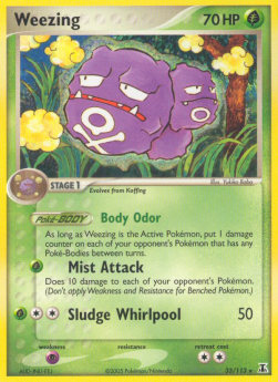 Weezing DS-33 Rare Light Played Englisch