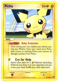 Pichu PK-21 Rare Light Played Deutsch