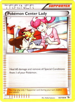 Pokémon Center Lady FLF-93 Uncommon Played Französisch Reverse Holo