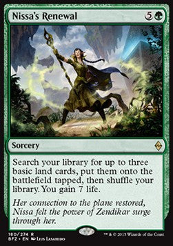 Nissa's Renewal BFZ-180 Rare Good Englisch Foil