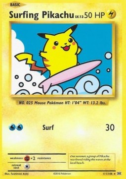 Surfing Pikachu EVO-111 Secret Rare Near Mint Englisch