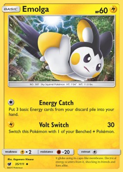 Emolga CIN-35 Uncommon Light Played Deutsch Reverse Holo