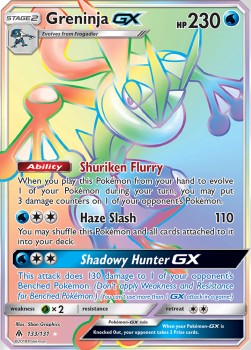 Greninja GX FLI-133 Secret Rare Played Deutsch