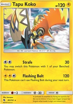 Tapu Koko LOT-85 Holo Rare Excellent Deutsch Reverse Holo