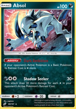 Absol TEU-88 Holo Rare Light Played Deutsch