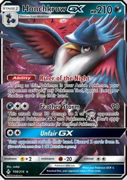 Honchkrow GX UNB-109 Ultra Rare Near Mint Englisch