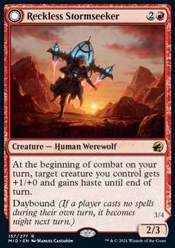 Reckless Stormseeker // Storm-Charged Slasher MID-157 Rare Excellent Englisch