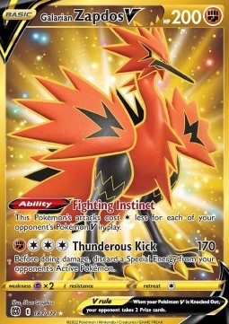 Galarian Zapdos V BRS-182 Secret Rare MT Englisch