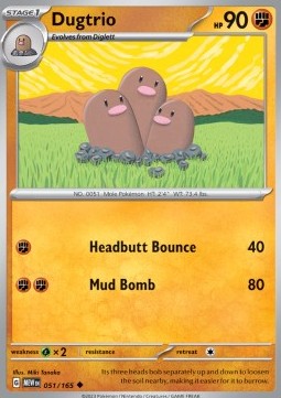 Dugtrio MEW-051 Uncommon Excellent Englisch Reverse Holo