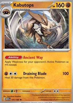 Kabutops MEW-141 Rare Good Englisch Reverse Holo