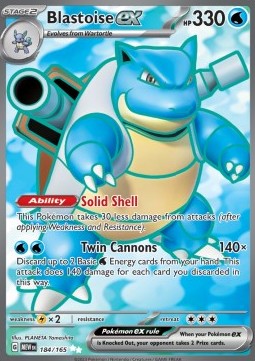Blastoise ex MEW-184 Ultra Rare Excellent Englisch