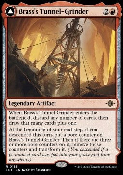 Brass's Tunnel-Grinder // Tecutlan, the Searing Rift LCI-135 Rare Near Mint Englisch Foil