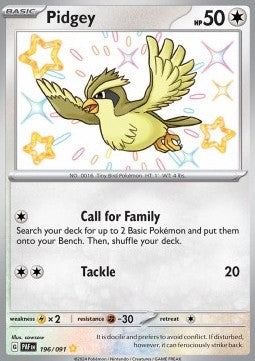 Taubsi PAF-196 Shiny Rare Excellent Deutsch
