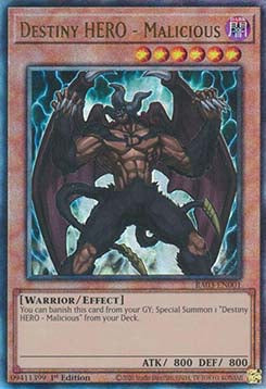 Schicksals-HELD - Malicious (V.7) RA03-001 Ultimate Rare Excellent Deutsch 1. Auflage