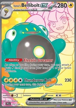 Iono's Bellibolt ex JTG-172 Ultra Rare Excellent Englisch