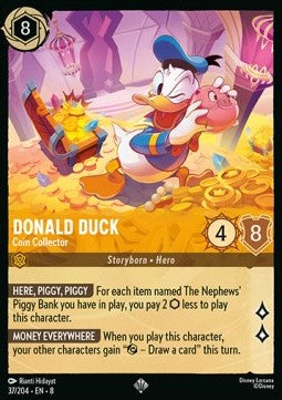 Donald Duck - Münzsammler 8JAF-37 Super Rare Near Mint Deutsch Foil