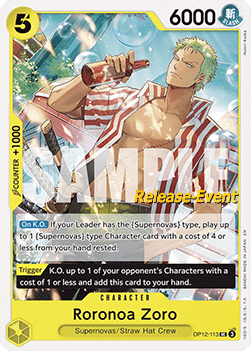 Roronoa Zoro (OP12-113) OP12P Uncommon Near Mint Englisch