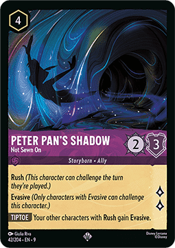 Peter Pans Schatten - Nicht angenäht 9FAB-42 Super Rare Boosterfrisch Deutsch Foil