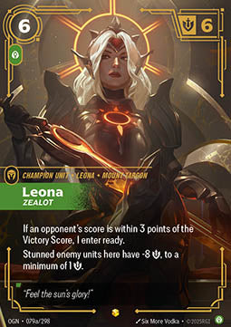 Leona, Zealot (V.2) OGN-079a Showcase Near Mint Englisch Foil