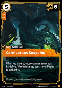 Carnivorous Snapvine OGN-149 Rare Boosterfrisch Englisch Foil