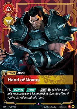 Darius, Hand of Noxus OGN-253 Rare Near Mint Englisch Foil