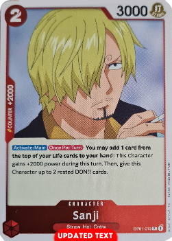 Sanji (OP01-013) (V.2) R Rare Near Mint Englisch