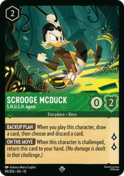 Dagobert Duck - S.H.U.S.H.-Agent 10WHI-089 Super Rare Near Mint Deutsch Foil
