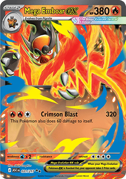 Mega Emboar ex ASC-031 Double Rare Near Mint Englisch