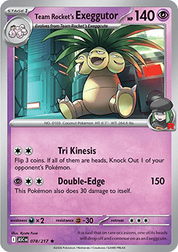 Team Rockets Kokowei ASC-078 Rare Near Mint Deutsch