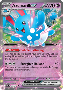Azumarill ex ASC-084 Double Rare Near Mint Deutsch