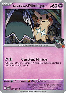Team Rockets Mimigma ASC-097 Uncommon Near Mint Deutsch