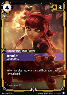 Annie, Stubborn OGNX-010 Rare Near Mint Englisch Foil