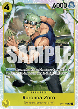 Roronoa Zoro (OP15-113) (V.1) OP15 Super Rare Near Mint Englisch