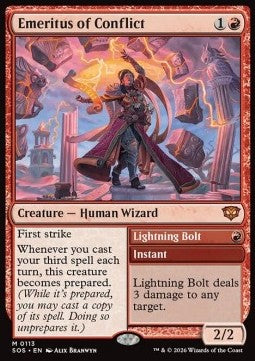 Emeritus of Conflict // Lightning Bolt SOS-113 Mythic Near Mint Englisch Foil
