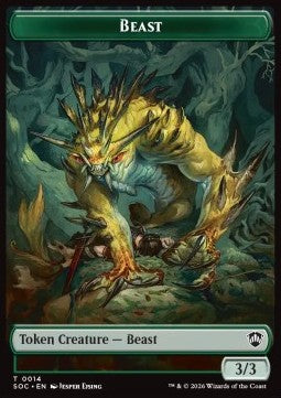 Beast Token (G 3/3) // Primo, the Indivisible Token (GU 0/0) TSOS-CT 14/24 Token Good Englisch Foil