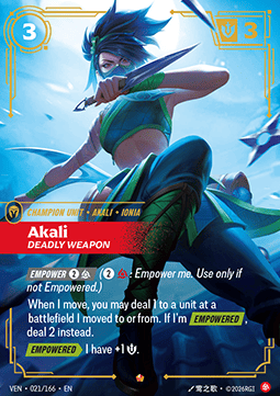 Akali, Deadly Weapon (V.1) VEN-021 Epic NM Englisch Foil