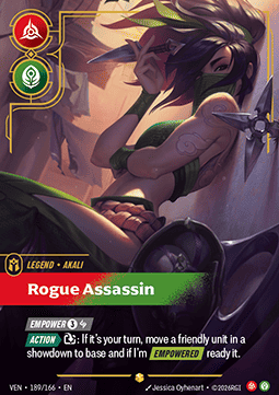 Akali, Rogue Assassin VEN-189 Showcase Boosterfrisch Englisch Foil